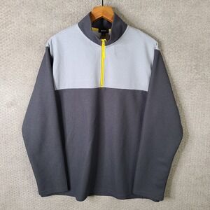 Ouku Shirt Mens XL Gray Colorblock Quarter Zip Pullover Polyester Athletic